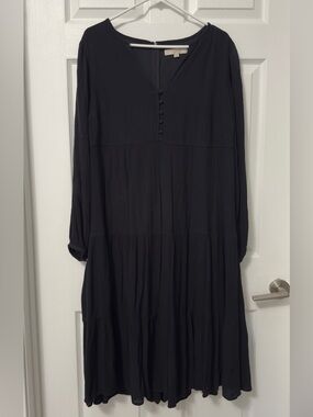 loft black ruffle dress Black Ruffle Ann Taylor Loft Dress